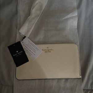 Kate Spade Ivory Clutch with Gold Accents